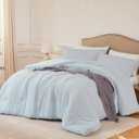 Quataly Full Comforter Sets SkyBlue,3PCS Soft Lightweight Breathable Bedding Comforter Sets for All Season, Full Size(82''86'' Comforter & 2 Pillowcases)