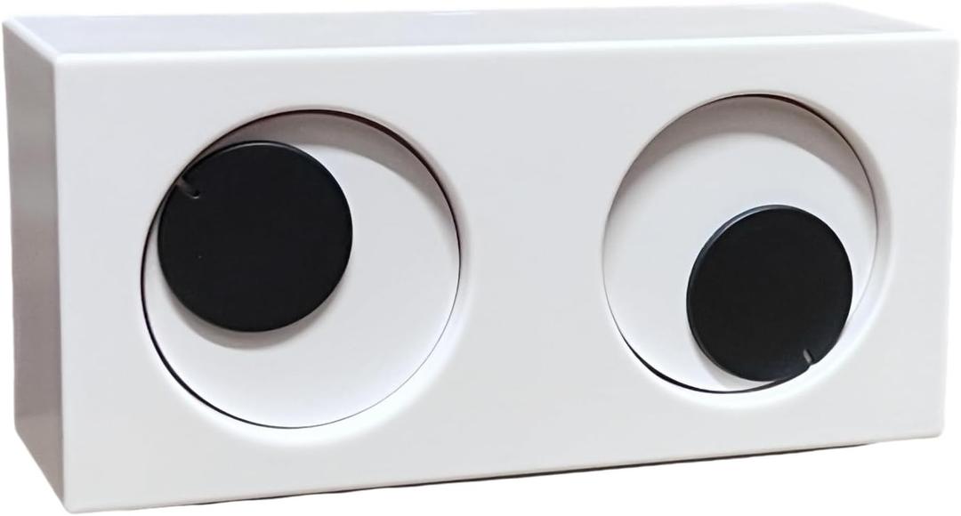 Novelty Rotating Eyes Desktop Clock Fun Looking Time Tracker Funny Kids Clocks Interesting Gifts for Kids Mother Father Home Office Decoration (White)