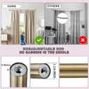Heavy Duty Curtain Rods,1 1/4" Large Diameter Premium Nonadjustable Curtain Rod,42in/3.5ft Custom Window Treatment Rods with Durable Aluminum Brackets and End Caps,Antique Bronze Finish