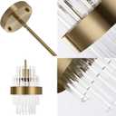 Pendant Light Fixtures, 7inch Modern Glass Pendant Lighting, Brass Color Kitchen Island Pendant Lights, Height Adjustable Pendant Lighting (Brass Color, 1 Pack)