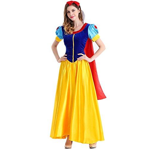 KUFV Women's Snow White Costumes Halloween Princess Costume Dress, Size: S