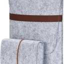 Vertical 15 Inch MacBook Pro Sleeve Protective Laptop Case for 16 Inch MacBook Pro 2019, 15 Inch MacBook Pro 2015-2019, Dell XPS 15 with Small Felt Accessory Bag(Light Gray)