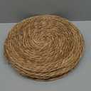 Defined Deco Woven Placemats Set of 6,12" Round Rattan Placemats, Natural Hand-Woven Water Hyacinth Placemats, Farmhouse Weave Place Mats, Rustic Braided Wicker Table Mats for Dining Table, Home, Wedding.