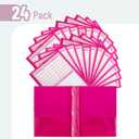 Mr. Pen- Plastic Folders with Pockets and Prongs, 24 Pack, Letter Size | Magenta, Flexible Plastic Folders with Prongs, Clear Front Pocket and Card Slot