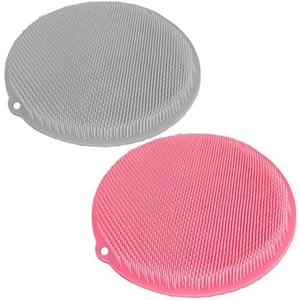 Shower Foot Scrubber Mat, Shower Foot and Back Scrubber with Wall Mount Suction Cups, Foot Scrubber for Use in Shower for Improve Skin Exfoliation (Pink) 4 Pack