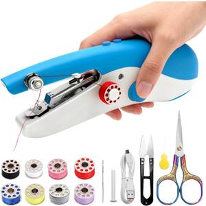 Handheld Sewing Machine Portable, New Exterior Design and Upgraded Technology, Dual-Speed, Built-in Work Light, Dual Power Supply. Perfect for Home & Travel, Adults & Beginners, for Clothes & Jeans