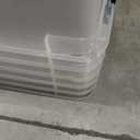 IRIS USA 72 Qt Stackable Plastic Storage Bins with Lids, 6 Pack - BPA-Free, Made in USA - See-Through Organizing Solution, Latches, Durable Nestable Containers, Secure Pull Handle - Clear