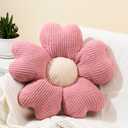 Sioloc Flower Throw Pillow, Fun Daisy Pillow, 19.7" Pink Flower Pillow Cute Decorative Seat Cushion Aesthetic Flower Plush Pillows for Bed Floor Couch Chair