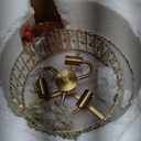 Modern Crystal Chandelier Gold Pendant, Round Crystal Light Fixture Hanging Lamp, for Dining Room, Restaurant, Hallway, Balcony, 15.7 inch