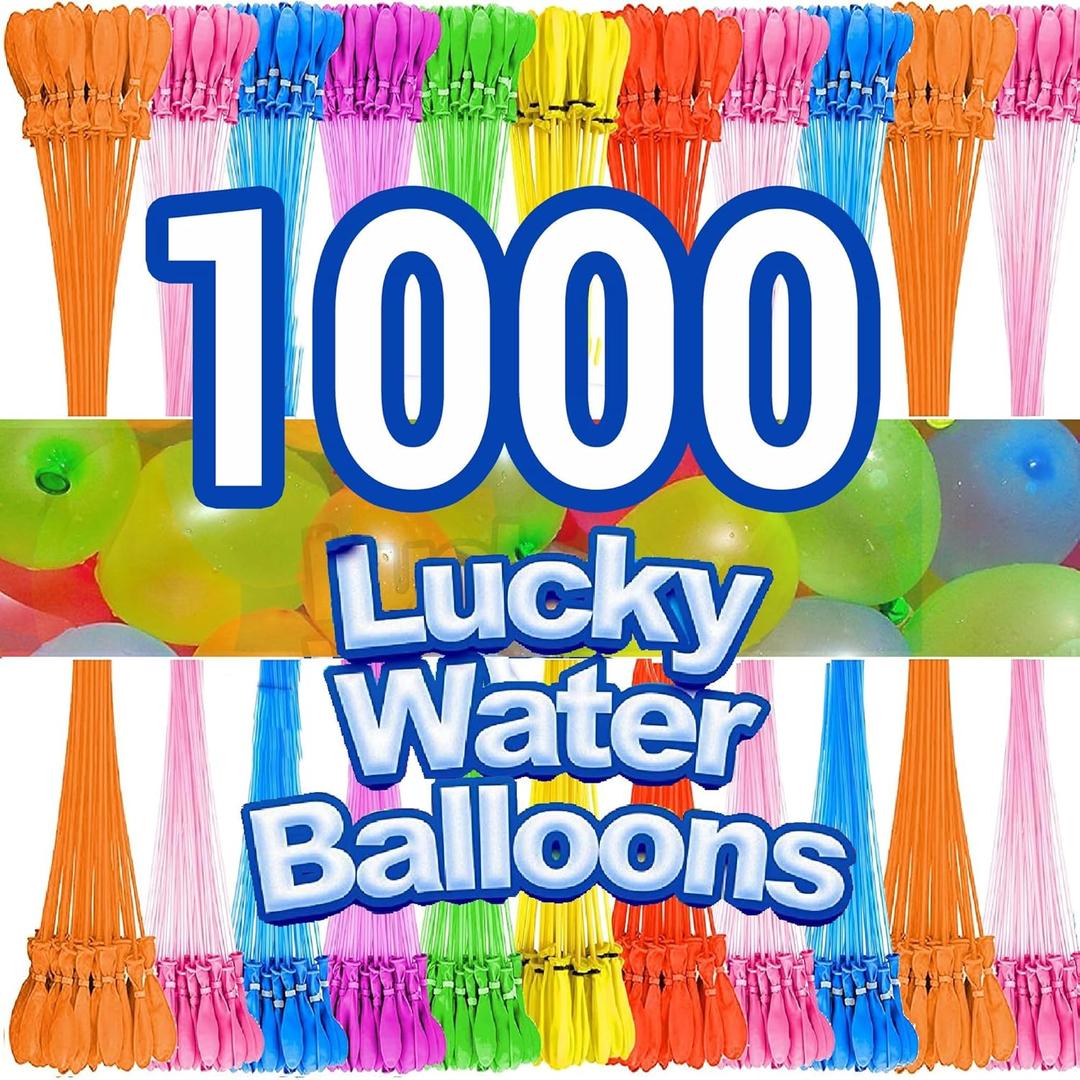 1000 Pcs Bulk Water Balloons Quick Fill, Easy Fill Outdoor Activity Toys for Kids & Adults, Rapid Self-Sealing Quick Connect Balloons, Summer Party Favors for Backyard Lawn Games, Splash Fighting Fun