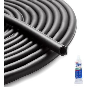 33Ft Weather Stripping, Weather Stripping Door Seal for Door Frame/Window Seal, D Shape Door Seal Strip Self-Adhesive Backing Seals Large Gap (from 5/16 inch to 11/20 inch)