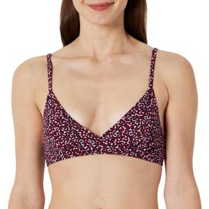 Amazon Essentials Womens Light-Support Classic Bikini Swimsuit Top (XX-Large, Brick Red Leopard)