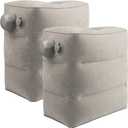 2 Pack Inflatable Foot Rest for Air Travel,Airplane Travel Foot Rest Adjustable Height, Car/Airplane, Footrest Pillow with Pump for Office, Airplane, Train, Cars, Home