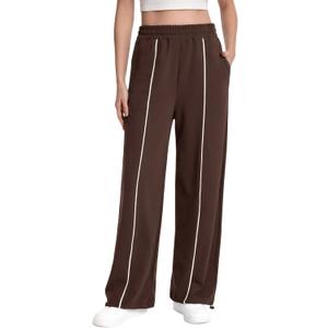 Auriviz Sweat Pants for Women Straight Leg Sweatpants Interior Drawstring Pants with Adjustable Leg Cuffs, M