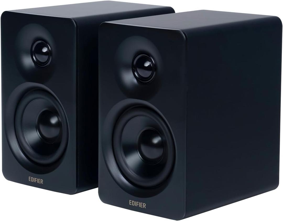 Edifier M60 Multimedia Speaker Bluetooth 5.3, 66W RMS, Hi-Res Audio & Hi-Res Wireless Audio, LDAC,3" Mid Bass & 1" Tweeter, USB-C & Aux Inputs, Compact Desktop Speaker  Black (Black)