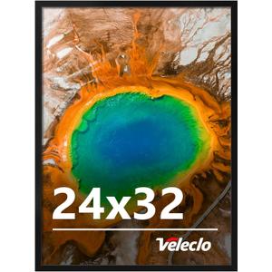 24x32 Picture Frame for Wall Display, 24x32 Black Picture Frame with Shatter Resistant Plexiglass, Stable and Sturdy 24 x 32 Poster Frame for Wall Display, Handpicked Gift Collection, 1 Pack