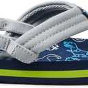 REEF Kids' Ahi Beach Flip Flops (6 Little Kid, Navy/Grey Dino)