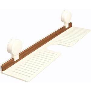 Bathroom Storage Shelves Floating,Modern Kitchen Organizer Faucet Shelf,No Mounted Shower Sink Caddy Organizers,Toothbrush soap Rack (White, 20 inch)