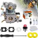 Podoy P3314 PP4218A Carburetor Rebuild Kit for Poulan Pro Chainsaw P3416 P3816 PP4218 PR4218 P4018, Compatible with 35cc 42cc Craftsman Chainsaw, Replace Walbro WT Carb, Includes Fuel Line