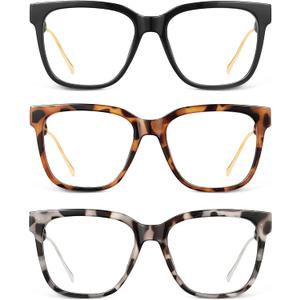 JM Oversized Reading Glasses for Women - Square Stylish Readers for Woman Men/W Blue Light Blocking Trendy Womens Reader +2.75