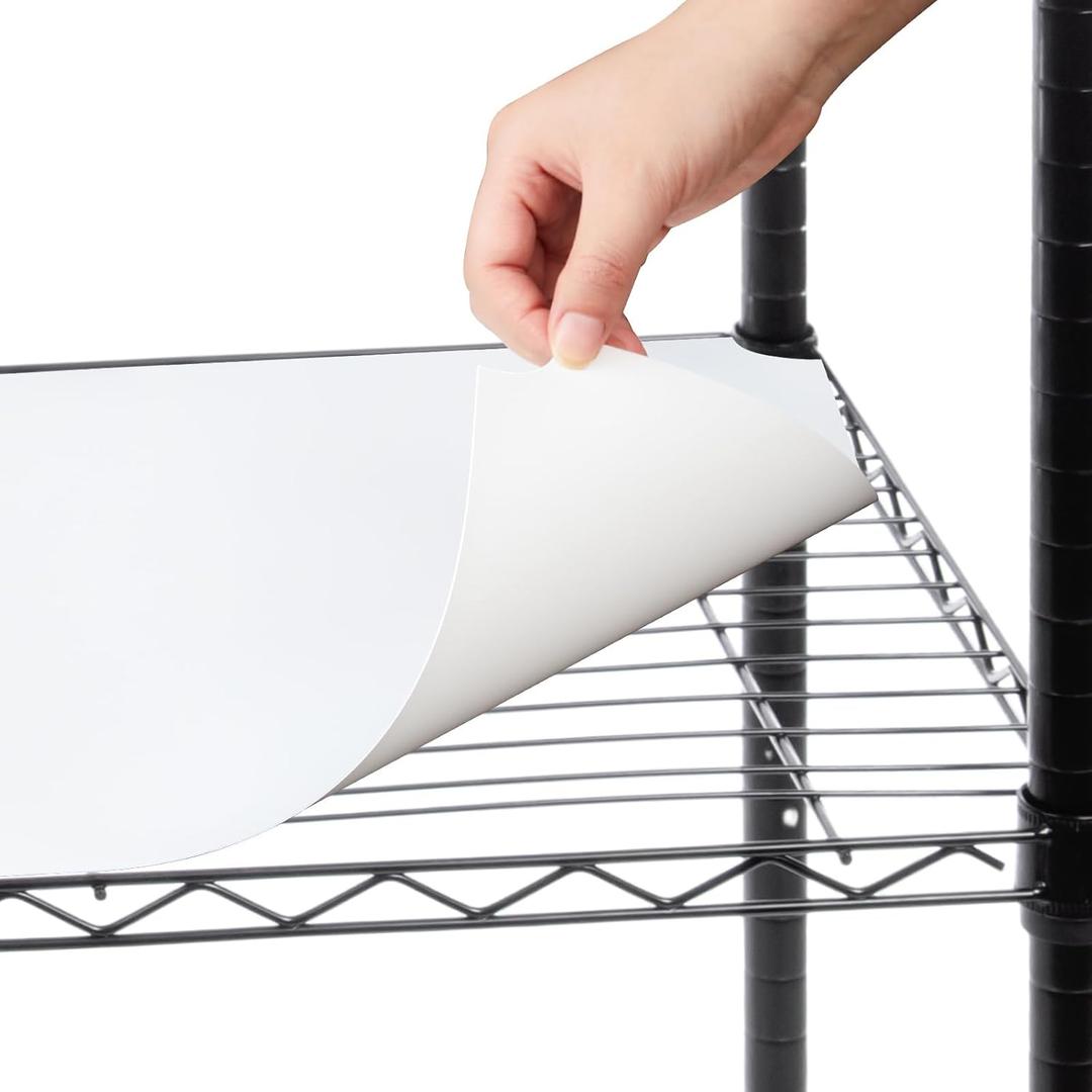 Sliner 8 Pack 18 x 48 Inch Wire Shelf Liner White Plastic Waterproof Liners for Organizing Metal Rack Shelves, Kitchen Cabinets, Cupboard, Pantry