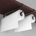 Paper Roll Holder, KIKISML 2 Pack Paper Towel Holder Cabinet Hanging Kitchen Roll Hanger Dispenser Storage Rack Towel Necktie Bedroom Toilet Organization Storage [No Drilling No Tool Required]- Black