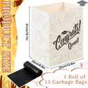 12 Pcs Graduation 13 Gallon Disposable Trash Cans Graduation Trash Bins with 15 Pcs Garbage Bag 1 Roll Double Sided Tape Congrats Grad Garbage Can Class of 2026 Party Supplies