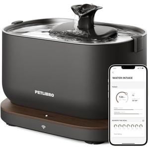 PETLIBRO Cat Water Fountain, App Monitoring Pet Fountains for Cats Indoor with Stainless Steel Tray, 2.5L/84oz Dockstream Automatic Water Dispenser for Drinking, 2.4G Wi-Fi Smart Bowl Inside