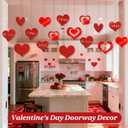 2 x Valentines Day Decorations, 16PCS Glitter Hanging Hearts Decorations w/Mixed Sizes, Double-Sided Thick Paper Red Heart Ornaments, Valentines Decor for Home Office Window Wall Party Favors