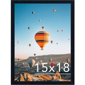 JCJMY 15x18 Picture Frame Black for Poster Photo Picture, Horizontal and Vertical Formats for Wall Hanging, 15 x 18 Wall Gallery Poster Photo Frame for 15 by 18 Photos Posters, Black