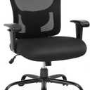 BestOffice Big and Tall 500 lb Mesh Office Chair Ergonomic High Back Desk Chair with Lumbar Support and Extra-Wide Seat for Home Office, Black