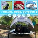 L Outdoor Raised Dog Cot with Canopy & Side Shade - Portable Cooling Elevated Dog Bed for Camping Beach (with Carry Bag) (36" x 30" x 35")