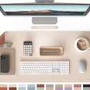 RENMTURE Double-Sided Two-Tone Faux Leather Desk mat Desktop Organization and Accessories Home and Office Large Mouse pad Game and Work (Beige/Brown, 36"x17")