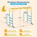 Monkey Bars for Kids, Outdoor Monkey Bar Set with Climbing Frame, Heavy-Duty Metal Playground Climbing Playset for Backyard, Kids Jungle Gym for Aged 3+
