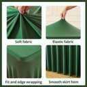 Besutolife Emerald Green Spandex Tablecloth 6ft Rectangle Table Skirt Stretch Table Cloth for Banquets Parties Wedding Dining Table