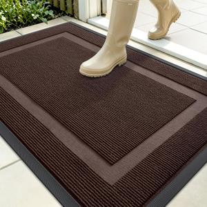 OLANLY Front Door Mat Outside 35x23, All-Season Heavy-Duty Rubber Doormat