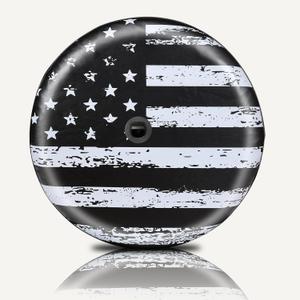 MOONET Tire Cover with Camera Hole, for Jeep Wrangler JL with Back-up Camera, Sport & Sahara (2018-2025) White Flag, Fits 245/75R17, 255/75R17, 255/70R18 (32" fits 245/75R17, 255/75R17 & 255/70R18, White-Flag)