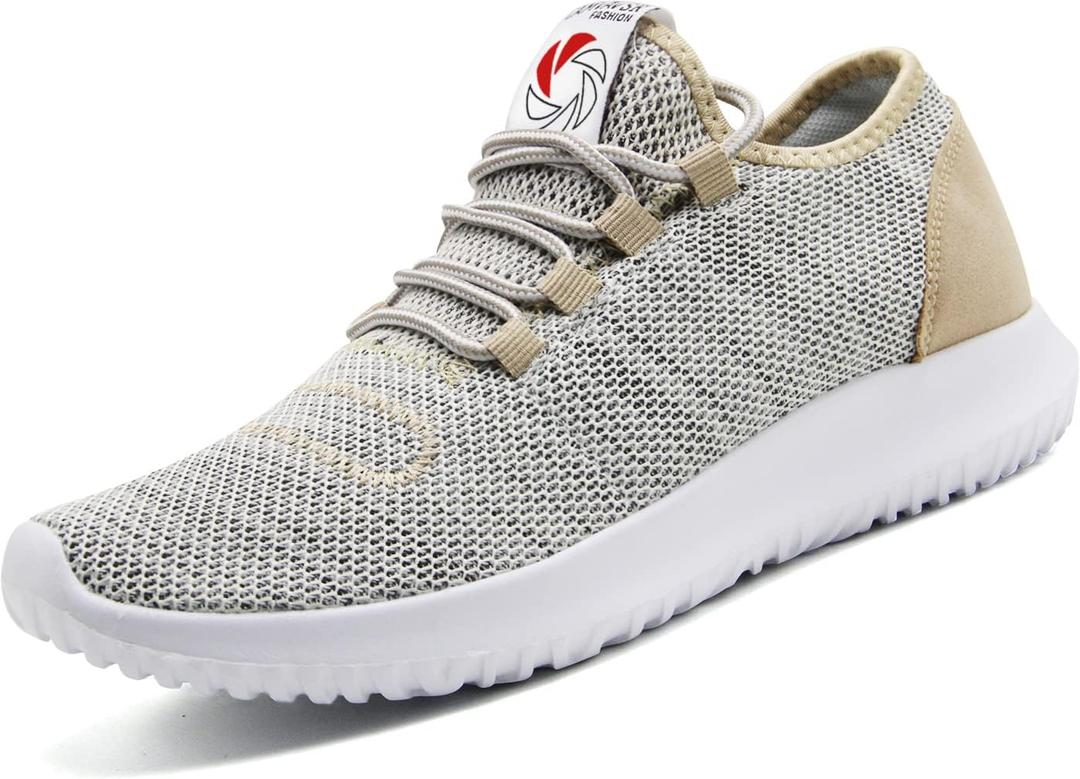 CAMVAVSR Men's Sneakers Lightweight Running Shoes Fashion Casual Tennis Shoes for Walking (12.5, Gold)