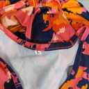 Womens V Neck Short Sleeve Graphic Print Colorblock Boho Flowy Casual Vacation A-line Maxi Dress (Multicolor, L)