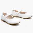 BlueKnot Girl Mary Jane Ballet Flat Dress Shoe for Toddler Little Kid(White 10 Toddler)