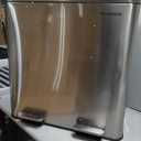 SONGMICS Trash Can, 2 x 10.6 Gallon (2 x 40 L) Garbage Can for Kitchen, with 15 Trash Bags, 2 Compartments, Plastic Inner Buckets and Hinged Lids, Airtight, Silver and Black ULTB730E80