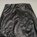 Women's Black Leather Skirts High Waisted High Side Slit Bodycon Mini Skirts, Size M