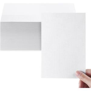 Geosar 100 Sheets Linen Cardstock 4 x 6 Invitation Heavy Weight Printer Paper 92lb 250GSM Index Cardstock for Printer Postcards Blank Flash Note Greeting (White)