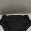 CUPSHE Womens Swimsuit Bikini Bottom High Waisted Bathing Suit Ruched Full Coverage (X-Large, Black)