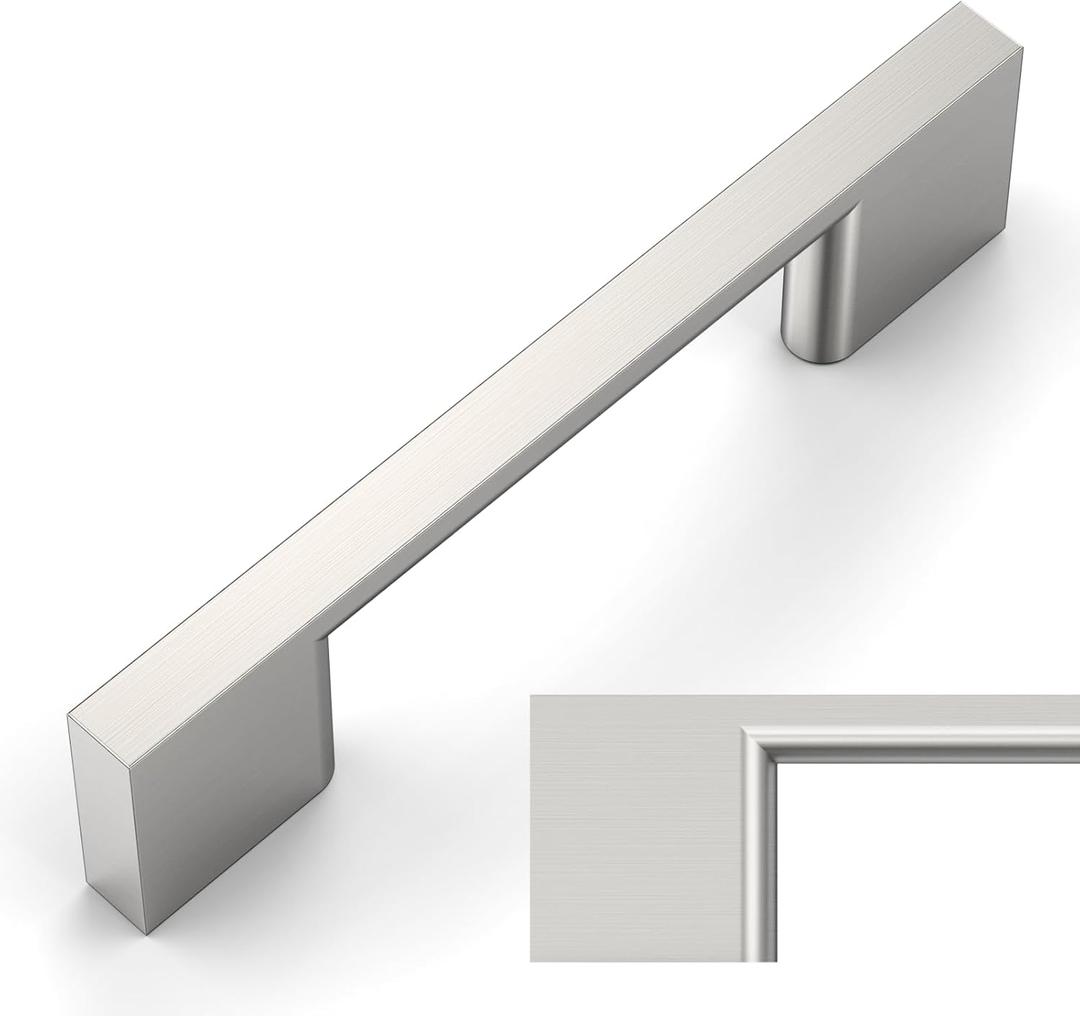 Amerdeco 10 Pack Brushed Satin Nickel Cabinet Pulls 3 Inch(76MM) Hole Centers Kitchen Cabinet Handles Cabinet Hardware Kitchen Handles for Cabinets Cupboard Handle Drawer Pulls ZH0060