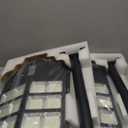 Solar Street Light, 8000W 7000K 480000LM 1152pcs LED Solar Parking Lot Lights Dusk to Dawn, Solar Flood Light Wide Angle Motion Sensor and Remote Control for Area Lighting Yard 2-Pack (Black)