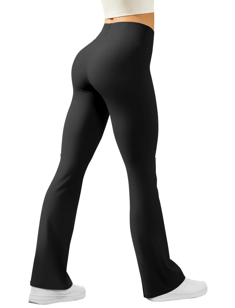 keriffe Women's Flare Yoga Pants High Waisted Tummy Control Leggings Workout Casual Bootcut Pants S