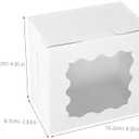 CIYODO 50pcs Small Cake Box: With Window Bakery Pastry Cookie Boxes Dessert Strawberries Chocolates Cupcakes Packing Takeaway Containers White