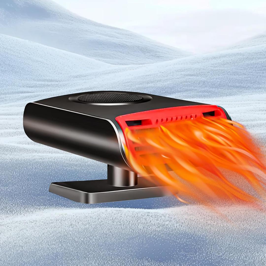 Car Heater, 12V 150W Car Defroster and Defogger, Portable 2-in-1 Heater Fan for Windshield, Plug into Cigarette Lighter for All Cars, Vehicles, SUV, Truck