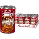 Campbells Chunky Chili Mac Soup, 18.8 oz Can (12 Pack) (EXP 09/13/27)